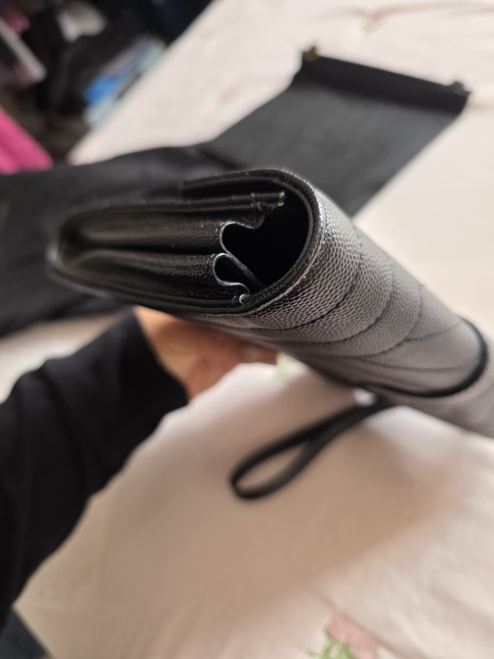 Saint Laurent Black Quilted Envelope Chain Wallet - Picture 13 of 15